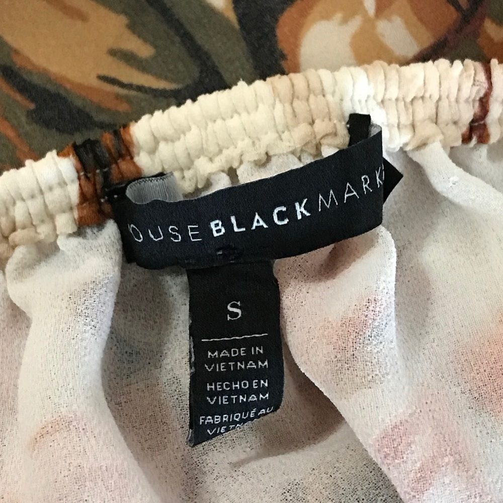 White House Black Market Floral Ruffle Blouse - Picture 6 of 8